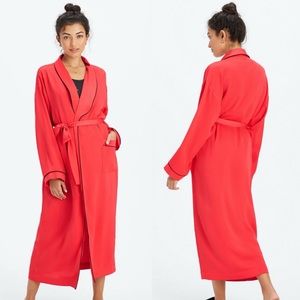 Fabletics Ecosatin Strawberry Red Jacket Robe